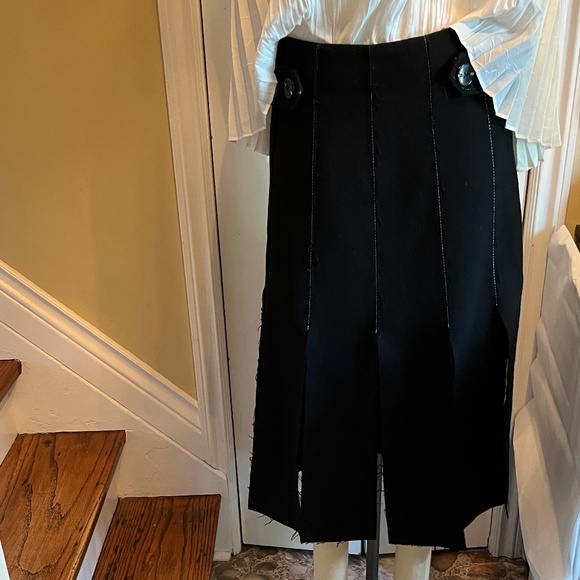 Suno Black Pleated Midi Skirt - Picture 1 of 5